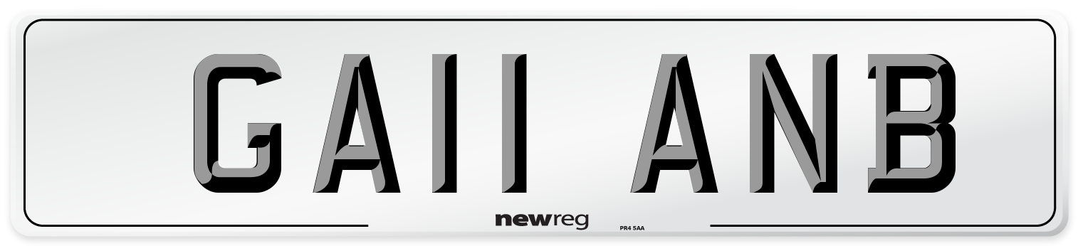 GA11 ANB Number Plate from New Reg